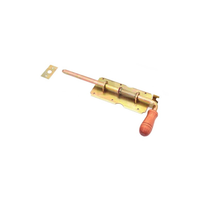 Zasuwa ryglowa+sprężyna  470/14mm ocynk z gałką